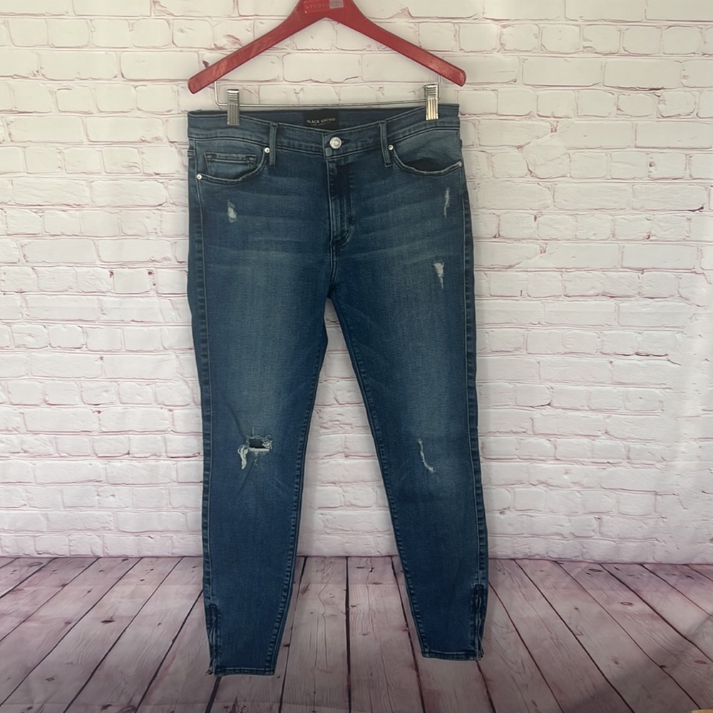Black Orchid Los Angeles skinny zipper ankle jeans size 28